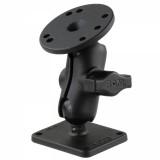 RAM Mount 2x4 inch Plate Screw Down Short Mount 1 inch Ball