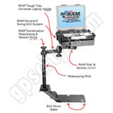NPI RAM Chevrolet Ford and GMC Dual Arm Laptop Vehicle Mount