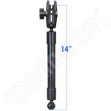 RAM Mount Plastic 14 inch Extension Pole with 1 inch Ball and Double Socket Arm