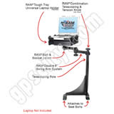 NPI RAM Chevrolet Astro Van Dual Arm Laptop Vehicle Mount