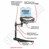 RAM Mount Chevrolet Impala Dual Arm Laptop Vehicle Mount 2006