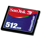 SanDisk 512MB CF Data Card