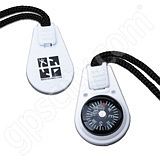 Geocaching White Compass Zipper Pull