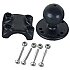 RAM Mount Aluminum Half Rail Clamp Adapter Base for 1'' to 1.25'' dia with 1.5'' Ball