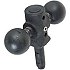 RAM Mount Aluminum Double 1.5'' Ball on 1'' Long Post with 0.63'' Diameter