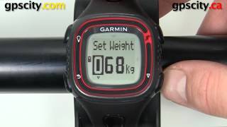 garmin forerunner 10: setting your weight