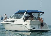 Enjoying the GPS on the boat.