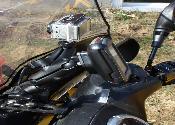 Front shot of triple mount through windshield.