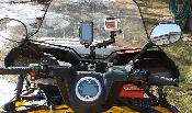 Left side view of both medium arms attached to triple ball mount.