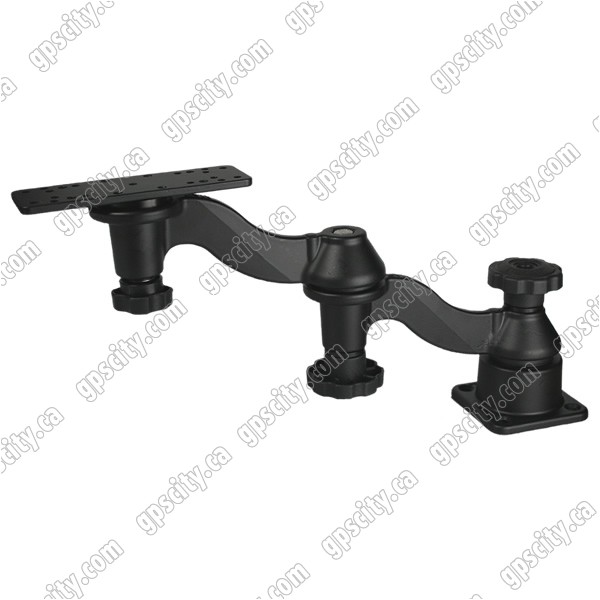 RAM Mount Horizontal Dual Bent Swing Arm with Post Plate