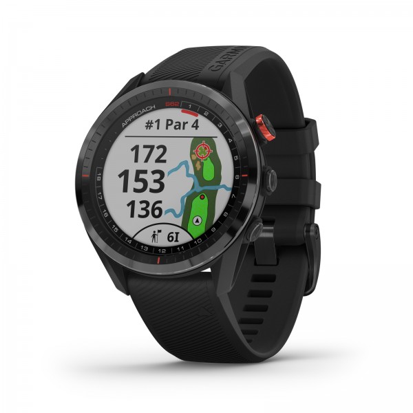 Garmin Approach S62 GPS Golf Watch with Black Silicone Band