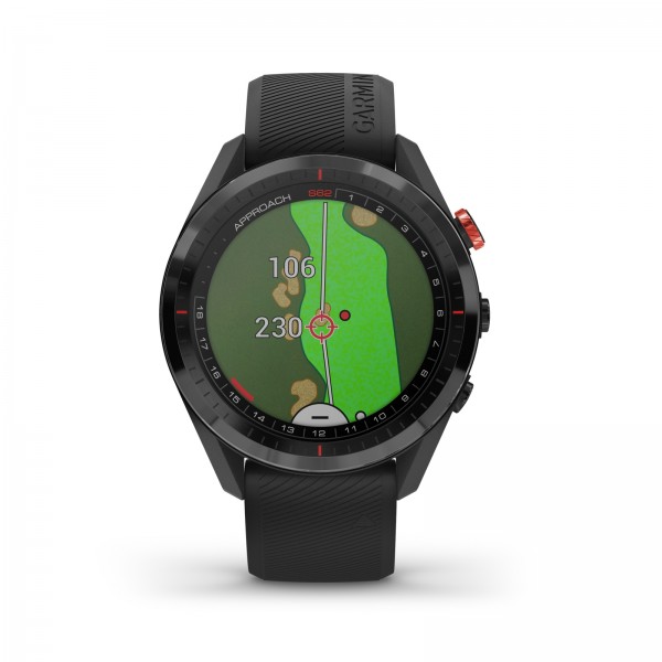 Garmin Approach S62 GPS Golf Watch Bundle with Black Silicone Band