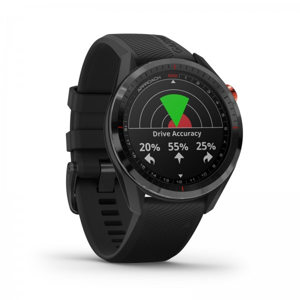 Garmin Approach S62 GPS Golf Watch Bundle with Black Silicone Band