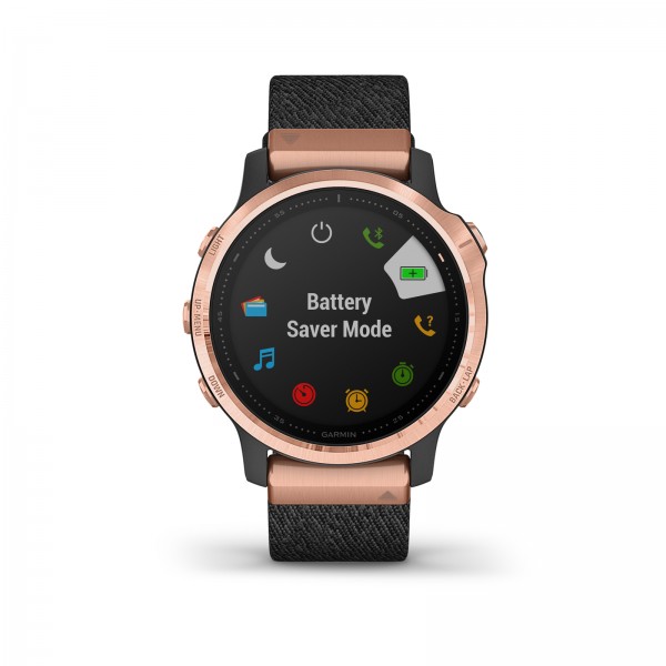 Garmin fenix 6s Sapphire Rose Gold-tone with Heathered Black Nylon