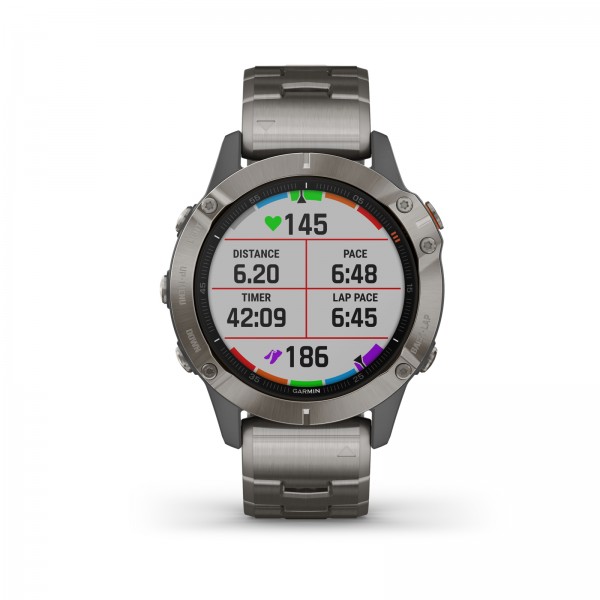 GARMIN FENIX 6 SAPPHIRE TI GRAY TITANIU… Garmin fenix 6 Sapphire Titanium with Vented Titanium Bracelet