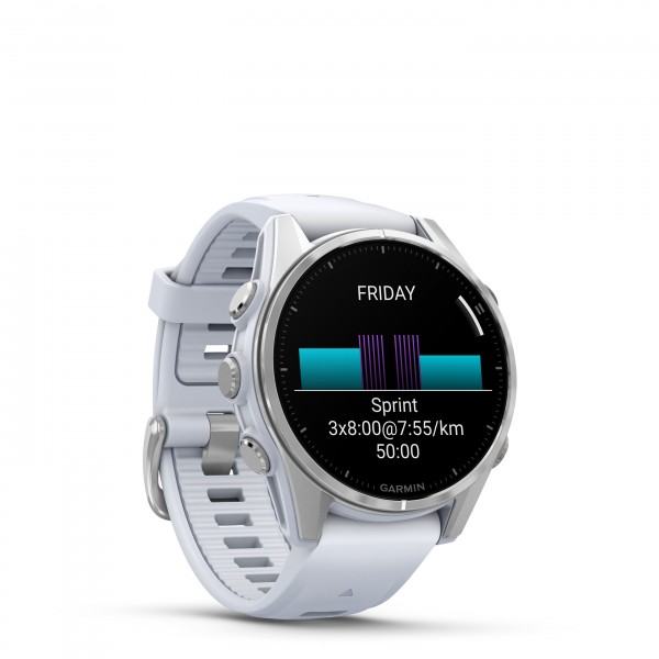 Garmin fenix 8 43mm AMOLED Silver with Whitestone Band