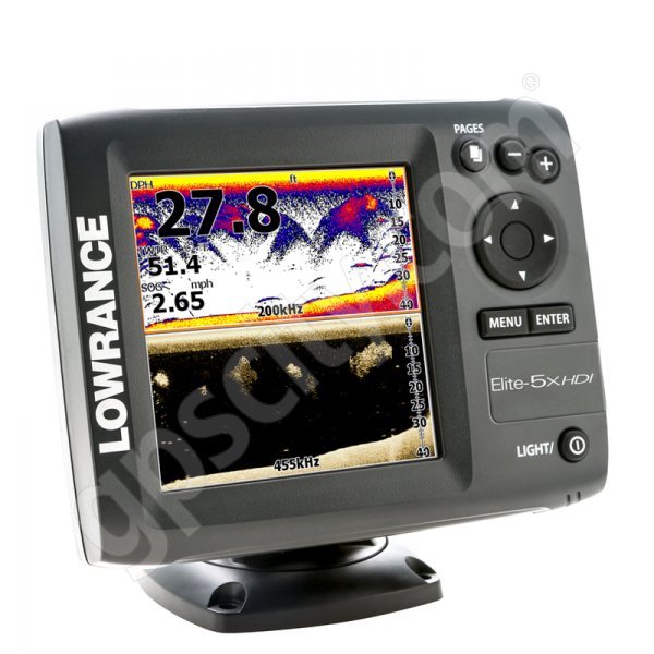 Lowrance Elite-5x HDI Fishfinder with 83 200 kHz and 455 800 kHz 