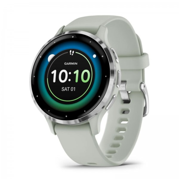 Garmin Venu 3S Silver Stainless Steel with Sage Gray