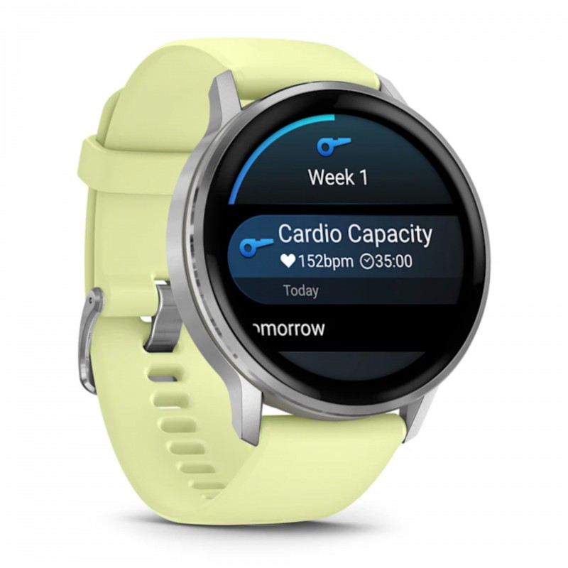 Garmin Venu 4 45mm Silver with Citron Silicone Band