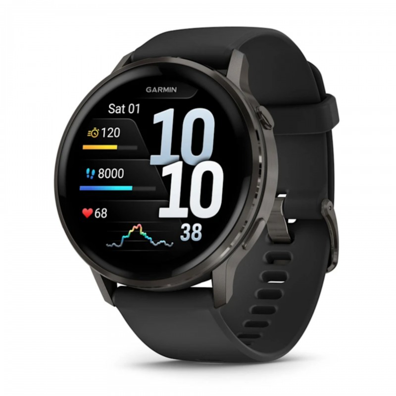 Garmin Venu 45mm Slate with Black Silicone Band