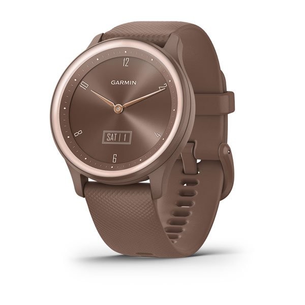 Garmin vivomove Sport Cocoa Silicone Band with Peach Gold Accents