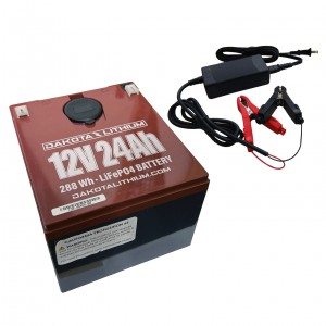 Dakota Lithium 12V 24Ah 288Wh LiFeP04 Lithium Ion Battery with 