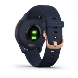 Garmin vivomove 3s Rose Gold with Navy Silicone Band