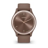 Garmin vivomove Sport Cocoa Silicone Band Peach Gold Accent and