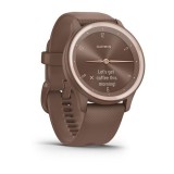 Garmin vivomove Sport Cocoa Silicone Band Peach Gold Accent and